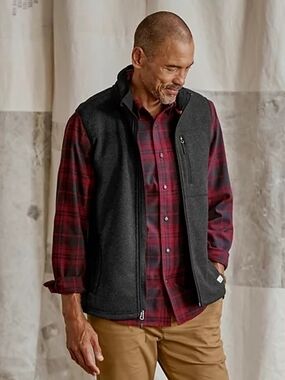 Men's Orvis R65 -- Dark Gray Fleece Zip Vest - Casual Layering -- L